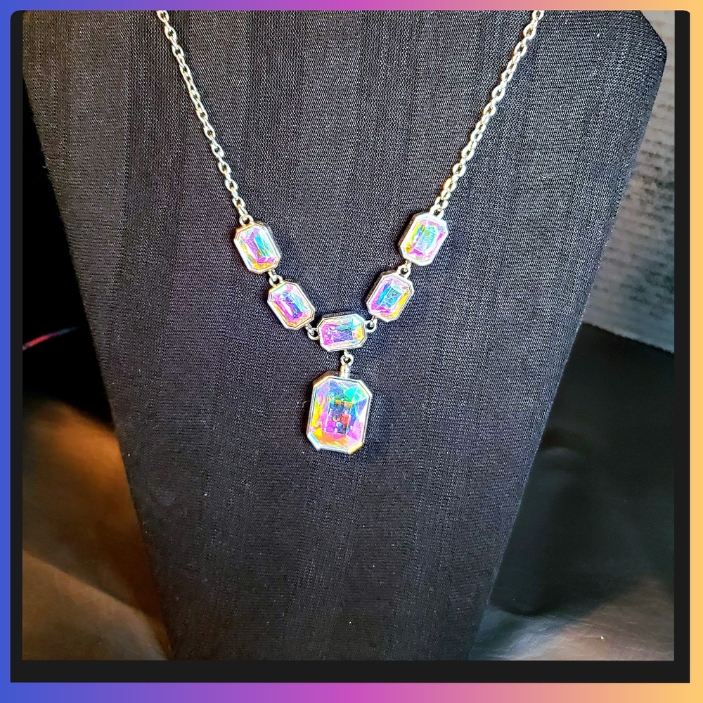 Pink Iridescent Oversized Necklace